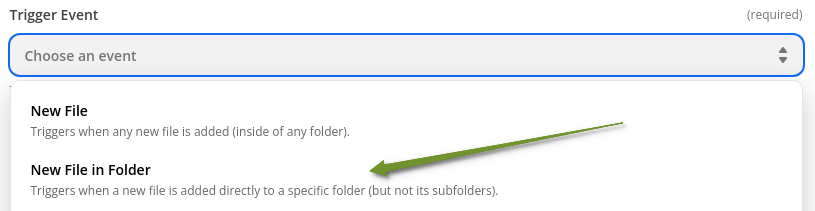 Choose New File in Folder