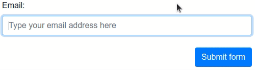 Our email verification widget in action on an HTML form