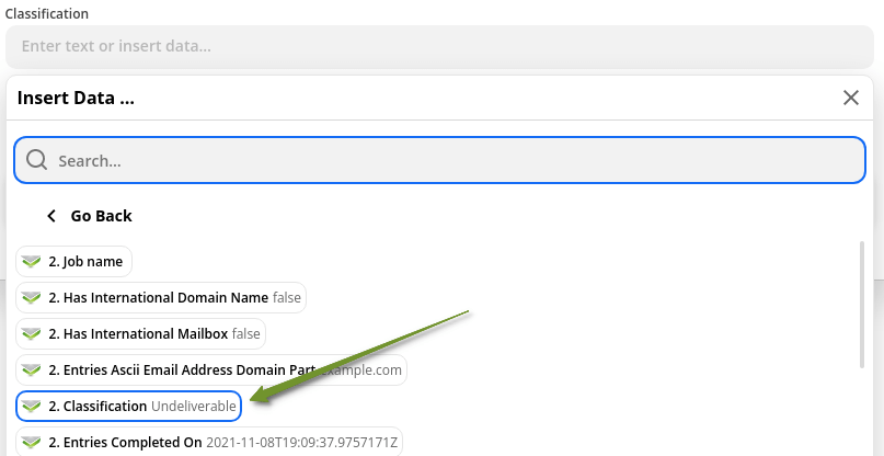 Configure the output results